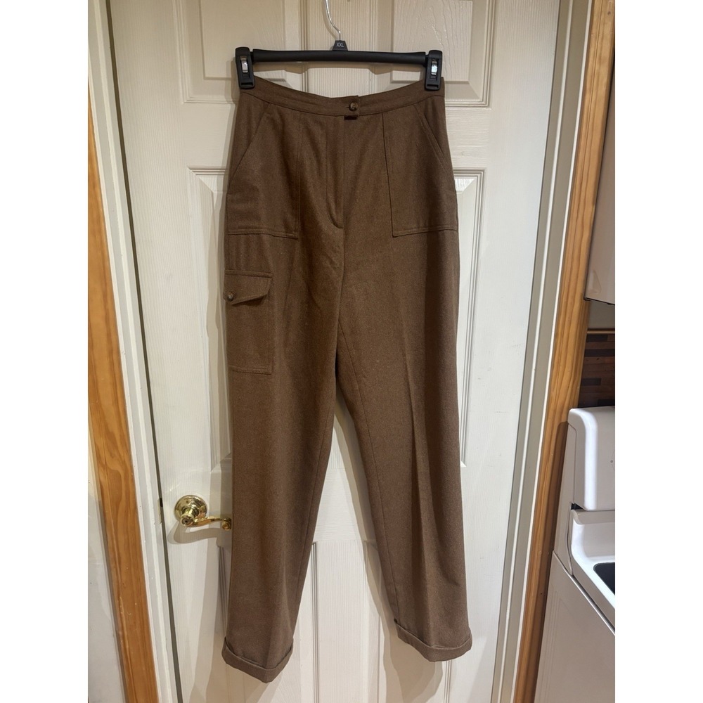 Reflections - Images Of You Brown Wool Cargo Dress Pants Size 10Tall Lined